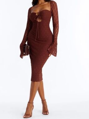 Fashion Nova Brown Midi Dress